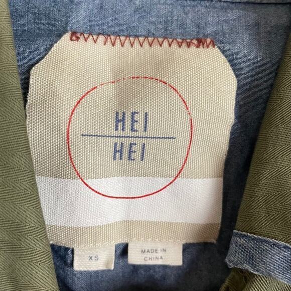 Anthropologie Hei Hei Green Jacket button Front Lightweight Shirt Size XS - Picture 3 of 11